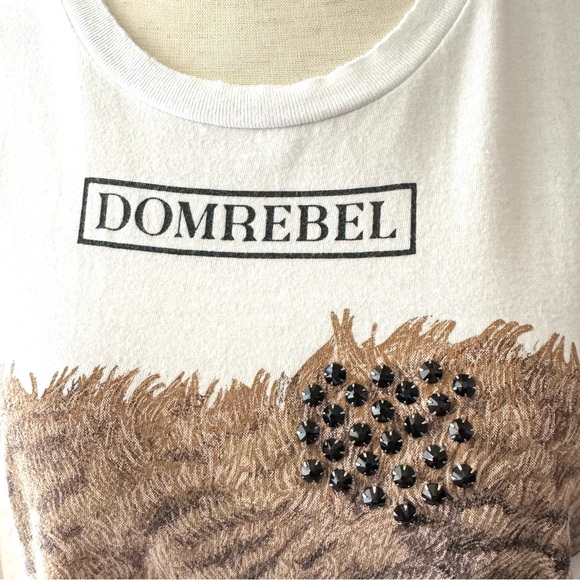 Domrebel Bear Graphic Print Shirt with Swarovski Crystals - Picture 3 of 12